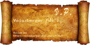 Veiszberger Pál névjegykártya